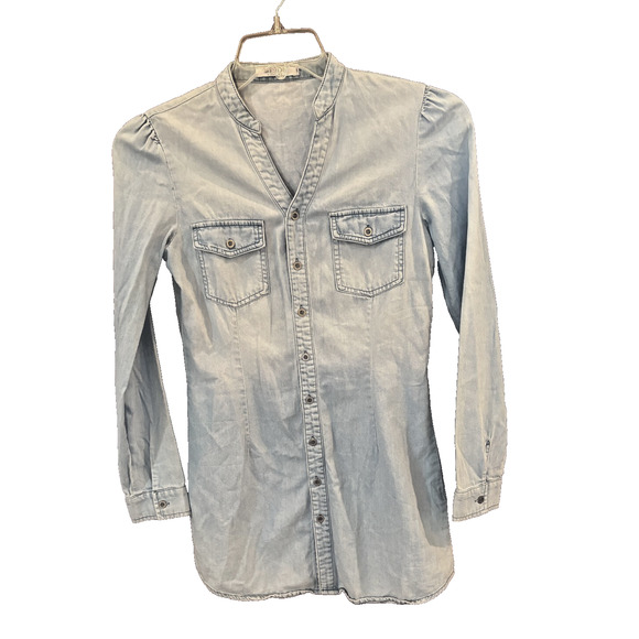 Mebon by Machine Jeans Shirt Women Small Denim Shirt - Picture 1 of 5